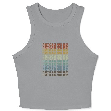 Discover First Class Mail Lady Postal Worker Mail Lady Crop Tank Top