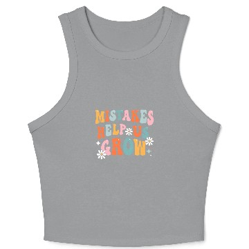 Discover Groovy Growth Mindset Positive Retro Teacher Back Crop Tank Top