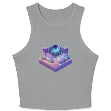 Discover Future Modern City Cube Crop Tank Top