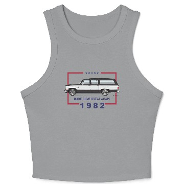 Discover 1982 Midnight Black Crop Tank Top