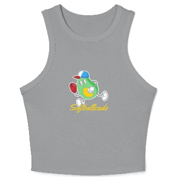 Discover Softball Avocado Crop Tank Top