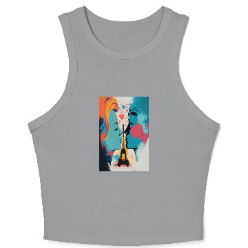 Discover Loving couple Eiffel Tower Valentine's Day Crop Tank Top