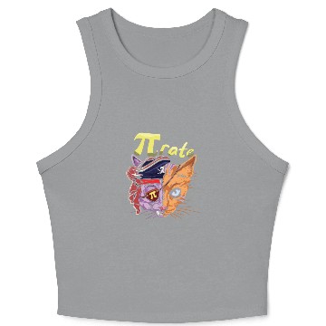 Discover Pi Pirate Cat Math Holiday Mathematics Pi Day Crop Tank Top