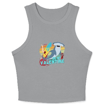 Discover Shark be my Valentine Surf Blood Design Crop Tank Top