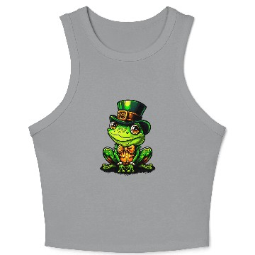 Discover Magical Frog With St Patrick Day Top Hat Crop Tank Top