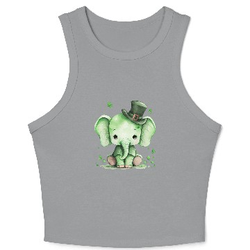 Discover St Patrick's Day Irish Cute Elephant Saint Patrick Crop Tank Top