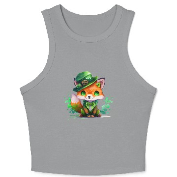Discover St Patrick's Day Irish Funny Fox Saint Patrick Crop Tank Top