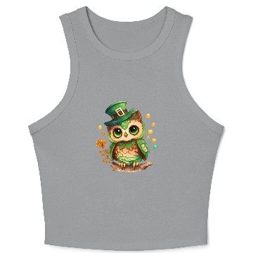 Discover St Patrick's Day Irish Funny Owl Saint Patrick Crop Tank Top