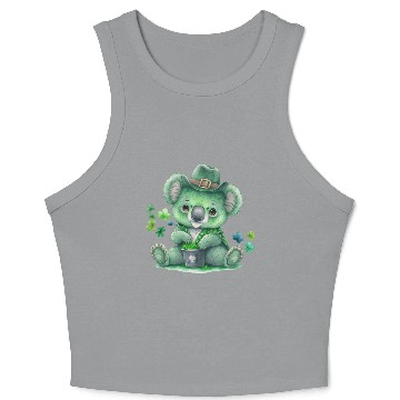 Discover St Patrick's Day Irish Funny Koala Saint Patrick Crop Tank Top