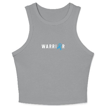 Discover Prostate Cancer Warrior Light Blue Ribbon Dad Crop Tank Top