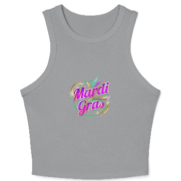 Discover Lettering Logo For Mardi Gras Crop Tank Top