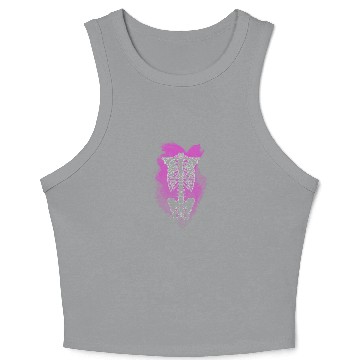 Discover Neon Skeleton Rib Cage Crop Tank Top