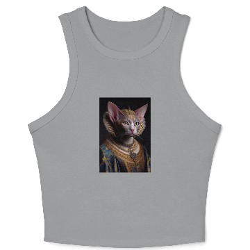Discover Black King Devon Rex Cat Breed Portrait Royal Rena Crop Tank Top
