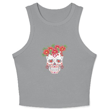 Discover Valentines Sugar Bone Muertos Day Halloween Crop Tank Top