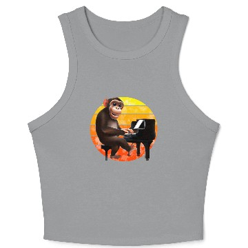 Discover Monkey at the piano Crop Tank Top