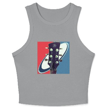 Discover Red White Blue Rock and Roll Themed Guitar Crop Tank Top