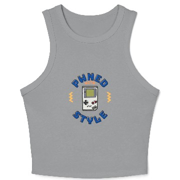 Discover Cool Old School Gameboy Pwned With Style Crop Tank Top