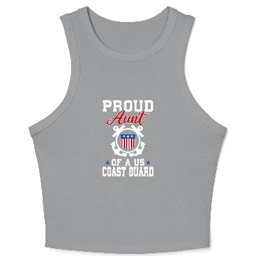 Discover Proud US Coast Guard Aunt Crop Tank Top