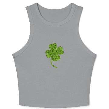 Discover Shamrock Grass Print Crop Tank Top