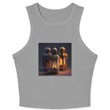 Discover Ramadan lanterns hyper realistic hyper details Crop Tank Top