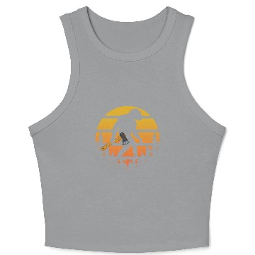 Discover Retro Sasquatch Axe Throwing For Axe Thrower Crop Tank Top