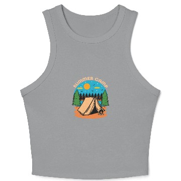 Discover Happy Summer Camp Camping Lover FunnyT-Crop Tank Top