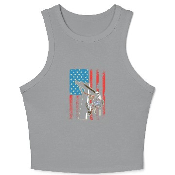 Discover US Flag Lineworker Patriotic Lineman Crop Tank Top