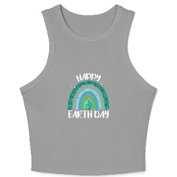 Discover Happy Earth Day Planet with Rainbow Crop Tank Top