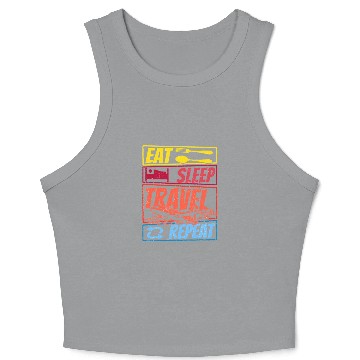 Discover Eat Sleep Travel Repeat Crop Tank Top