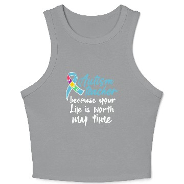 Discover Autism Teacher Crop Tank Top