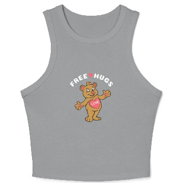 Discover Free Hugs Teddy Bear Crop Tank Top