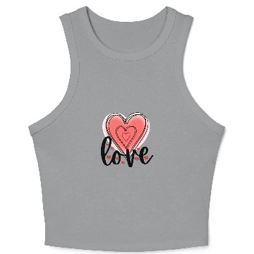 Discover Love Hearts Valentine's Day Crop Tank Top