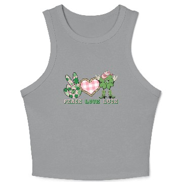 Discover Peace Love Luck Crop Tank Top