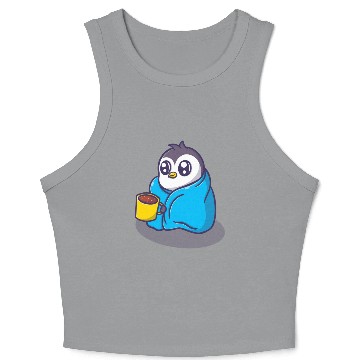 Discover Cute penguin cartoon illustration Crop Tank Top
