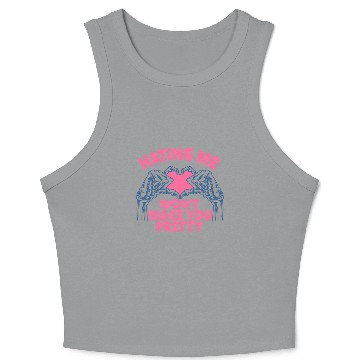Discover Hating Me Won't Make You Pretty Skeleton Hand Hear Crop Tank Top