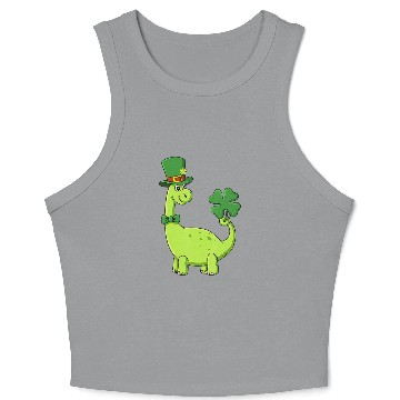 Discover Happy St PaT Rex Dinosaur Saint Patrick s Day Crop Tank Top