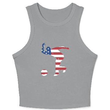 Discover Sport Us Flag Bowling Crop Tank Top