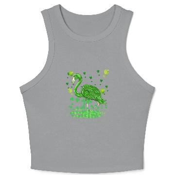 Discover Flamingo Lovers Green Saint Patrick Crop Tank Top