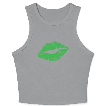Discover Lips Shamrock Crop Tank Top, St Patricks Day Presents
