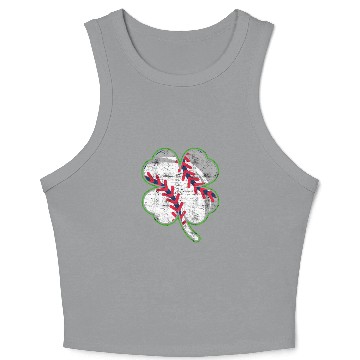 Discover Baseball player shamrock lucky charm Crop Tank Top