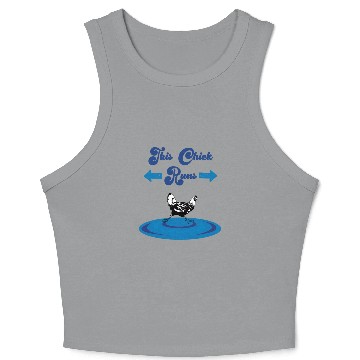 Discover Runs Saying Running Chicken Crop Tank Top