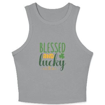 Discover blessed and luckyStPatricks Crop Tank Top