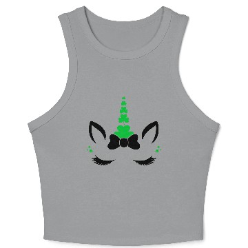 Discover Vector Saint patrick s day unicorn design Crop Tank Top