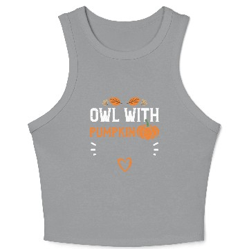 Discover Owl With Pumpkin - Pumpkin Crop Tank Top
