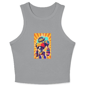 Discover super hero cartoon iron man robot Crop Tank Top