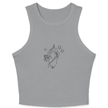 Discover unicorn coloring pages Crop Tank Top