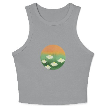 Discover Daisy Garden Scenery With Sunset Crop Tank Top