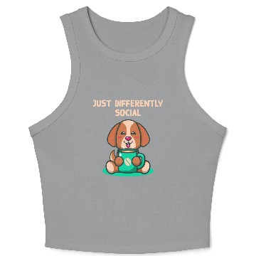 Discover Just Differently Social Nerd Introvert Weird Antis Crop Tank Top