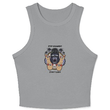 Discover The monkey with skateboard Crop Tank Top