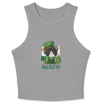 Discover Ireland Tuxedo Cat Crop Tank Top